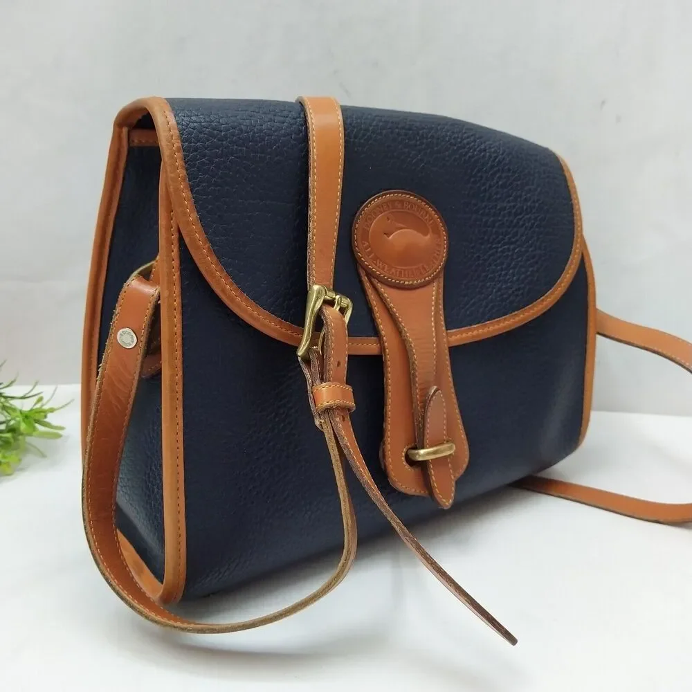 Dooney & Bourke Black Pebbled Leather Crossbody Bag - Vintage Made in USA - Picture 1 of 16